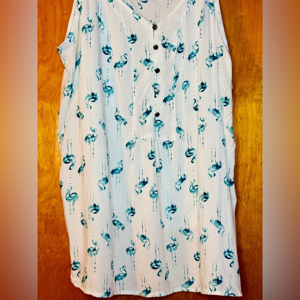 Sonoma White and Blue Flamingo Camisole - Picture 3 of 5